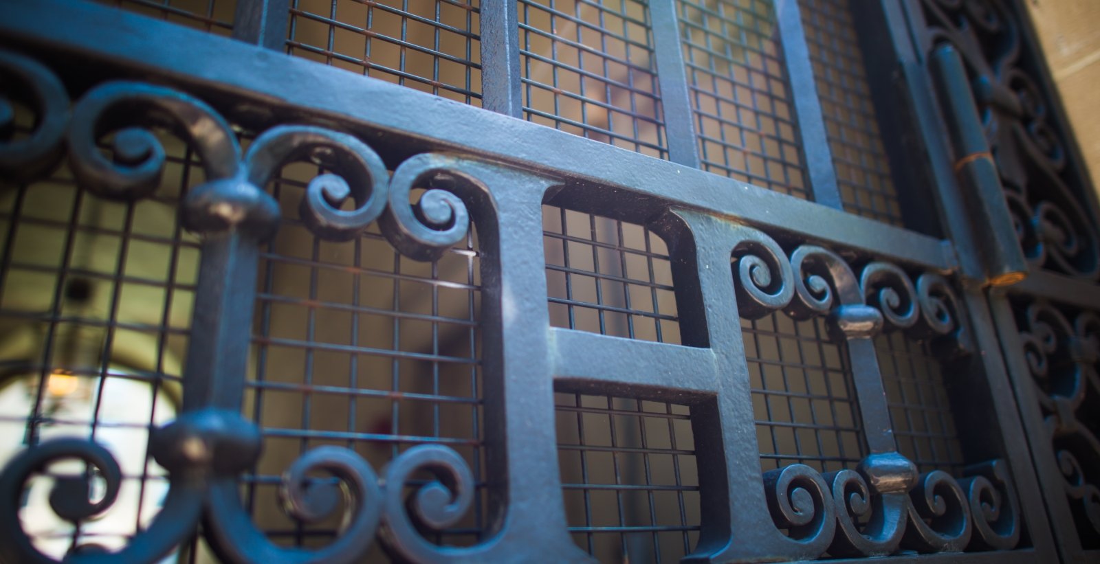 H in iron gate on the Medical School campus.