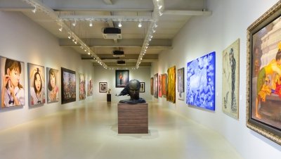 inside of an empty museum 