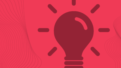 Lightbulb indicated to be on in light red.