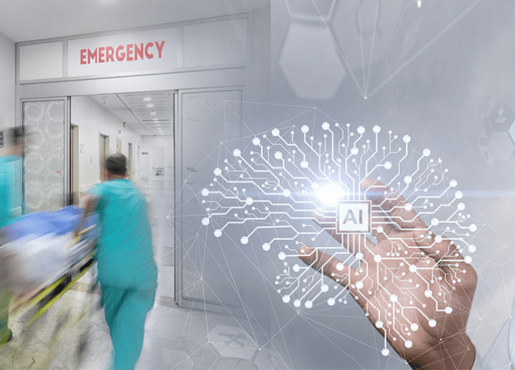 AI image of brain in hospital