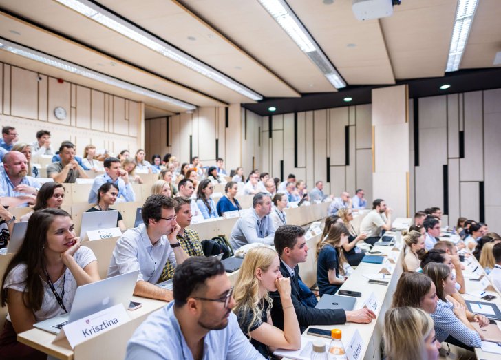 A photo of students in a lecture hall.
