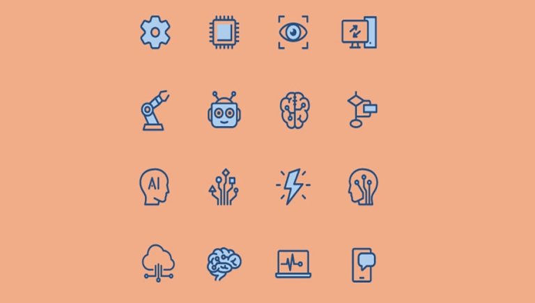 Abstract photo of AI health icons.