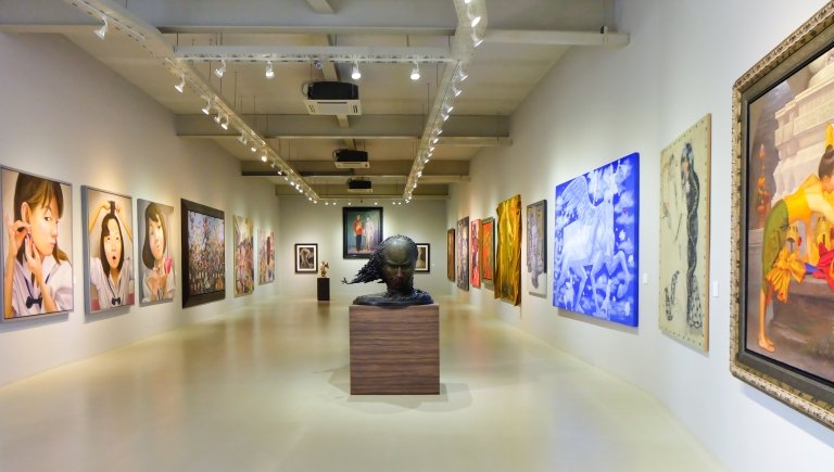 inside of an empty museum 