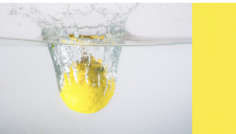 A lemon in water.