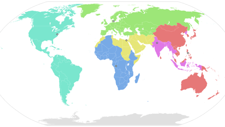 A map of the world.