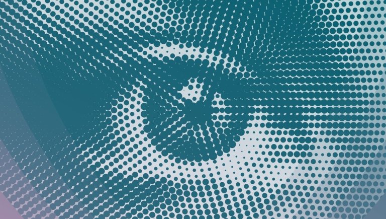 An eye made up of dots.