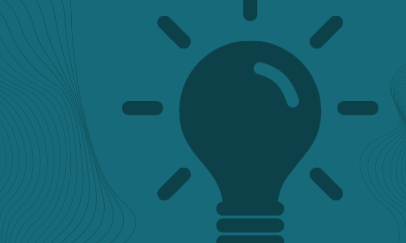 Lightbulb indicated to be on in blue.