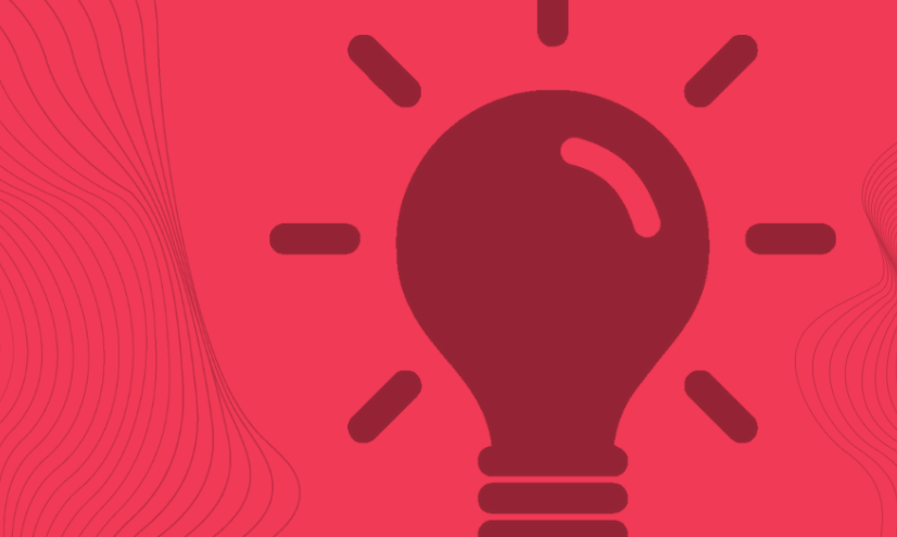 Lightbulb indicated to be on in light red.