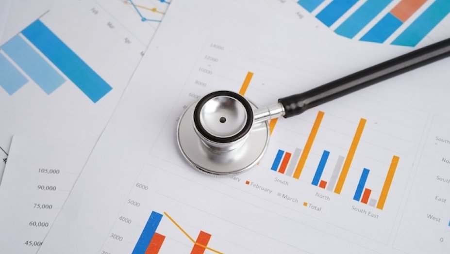 A stethoscope on a graph.
