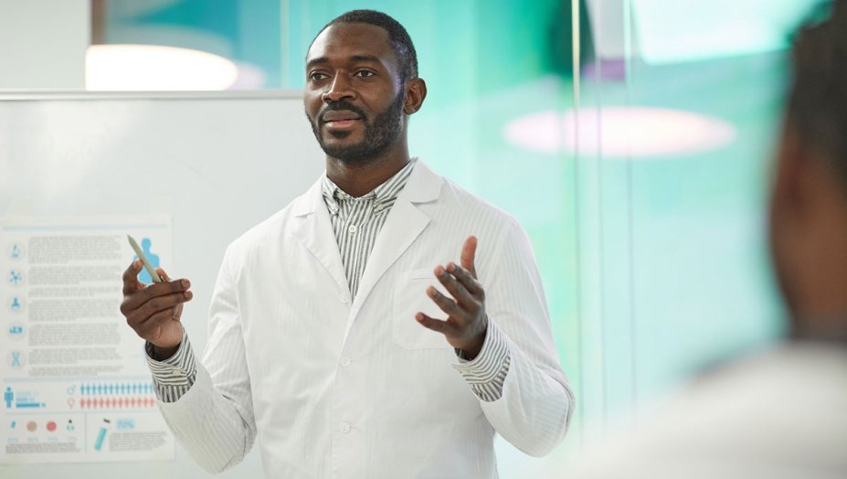 Doctor presenting.
