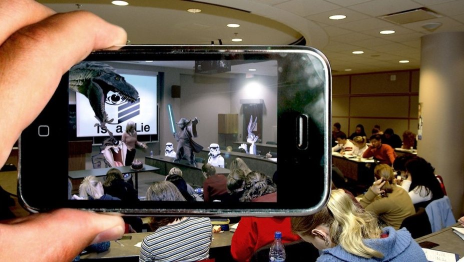 An IPhone taking a photo.