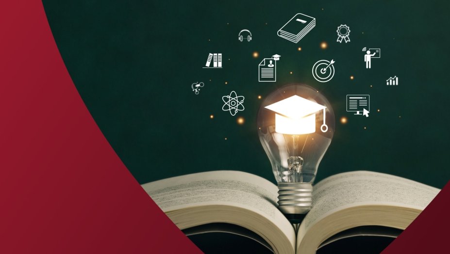 A lightbulb in the spine of a book.