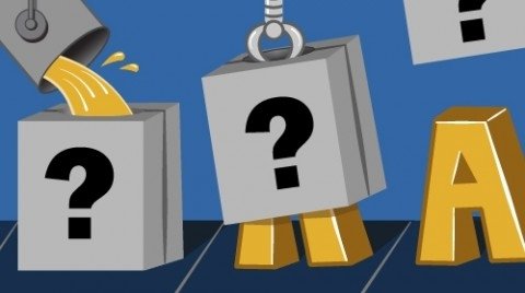An illustration featuring multiple question marks.